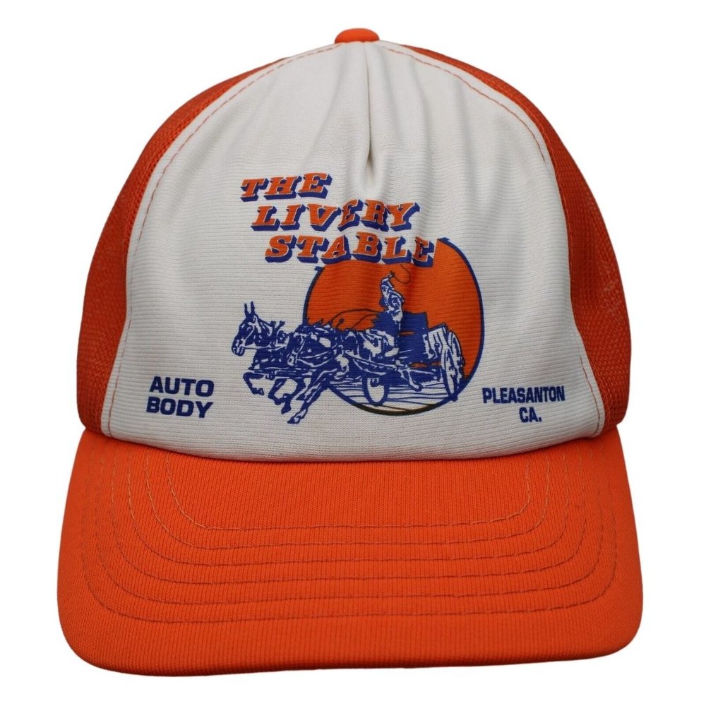 The Livery Stable Auto Body Pleasanton California Trucker Mesh Snapback Hat Cap